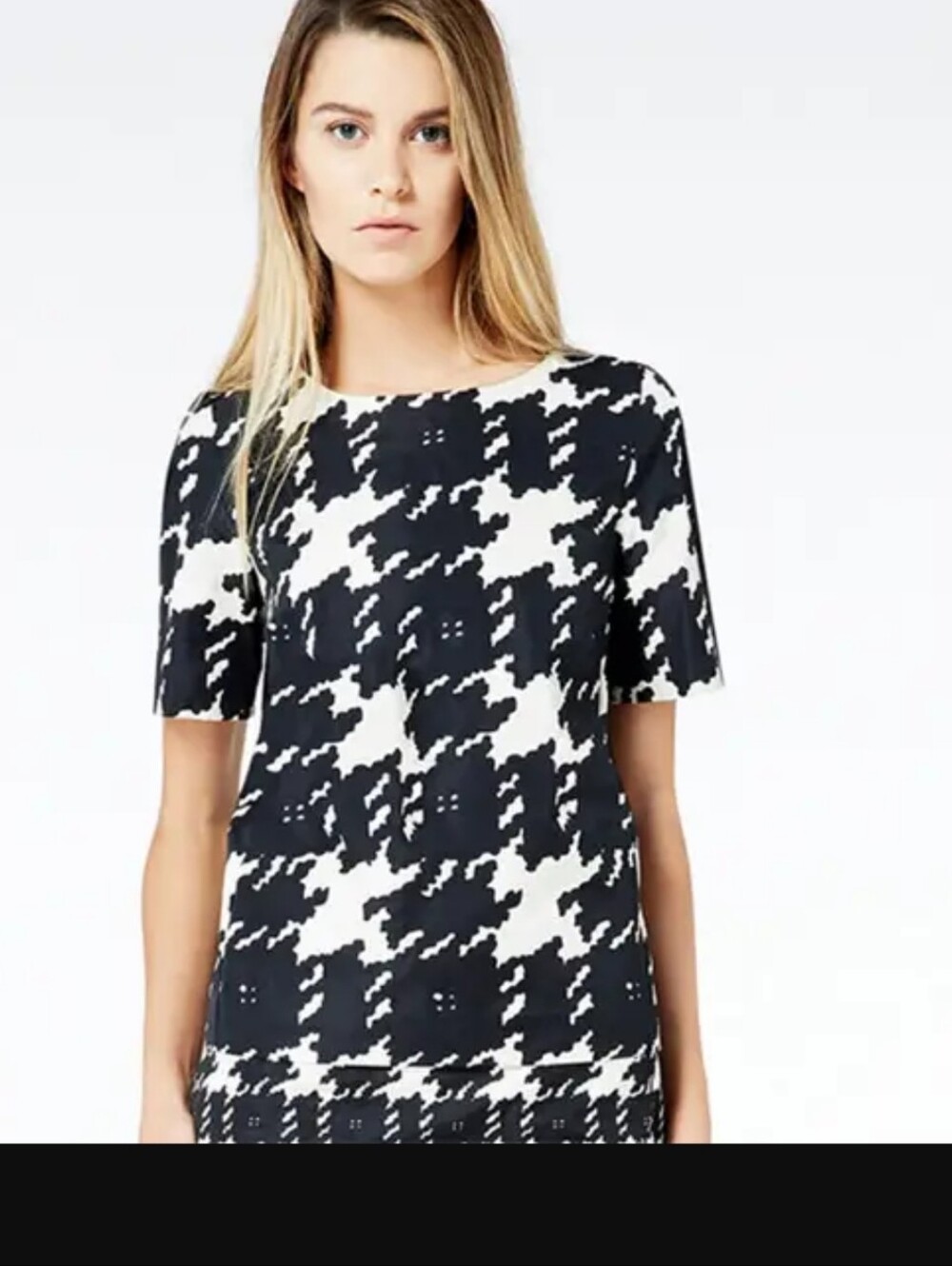 MaxMara Weekend X Newlife boxy houndstooth top Sz 10